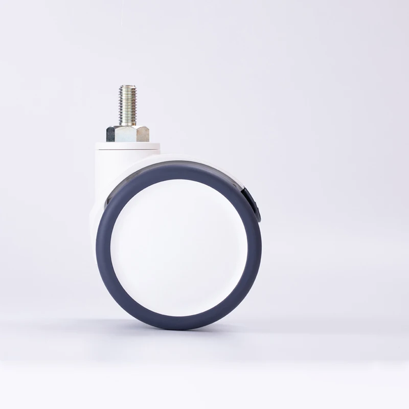 100mm Swivel Twin Wheel Reset Medical Caster with brake for hospital bed and trolley