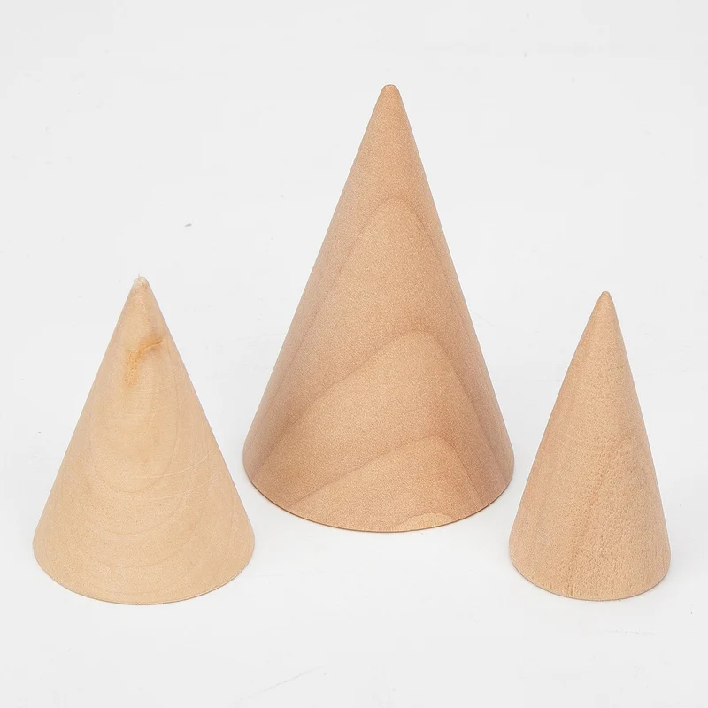2022 Luxury store showcase Factory Customized Wood Jewelry Rings bracelet Display Stand of Cone Design