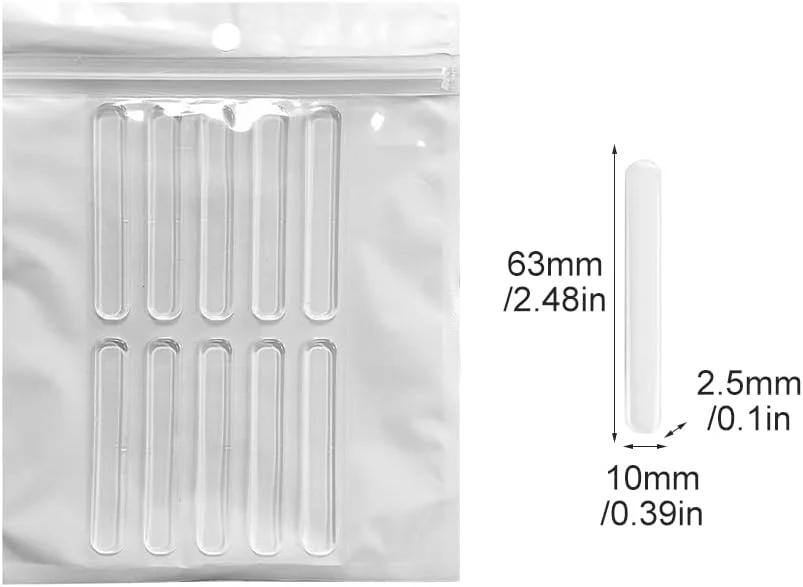 10PCS Wall Protecting Door Cabinet Stopper Self Adhesive Rubber Bumper Strip for Furniture 63*10*2.5MM