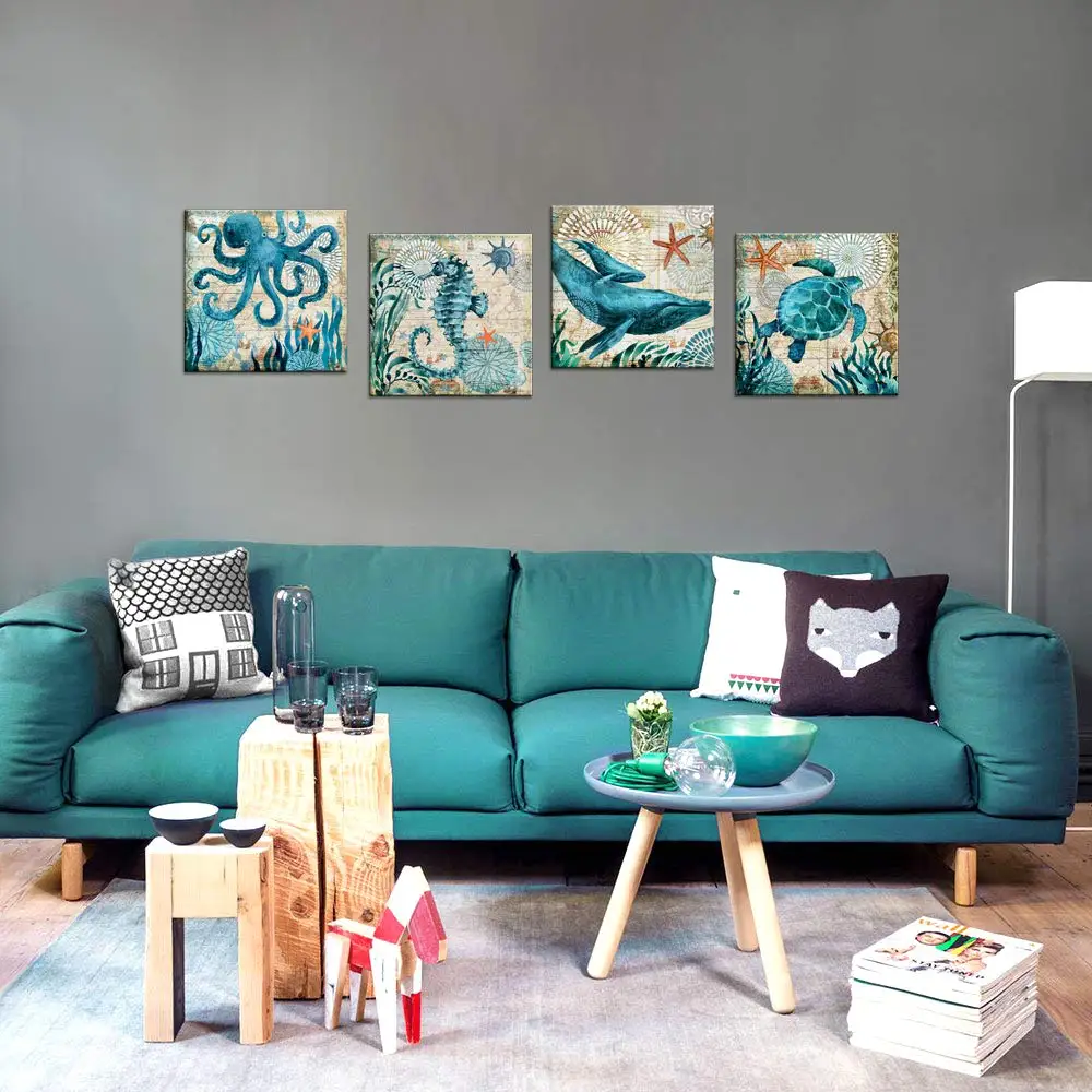 wall painting  canvas art work  home decor wall art ocean watercolor sea world