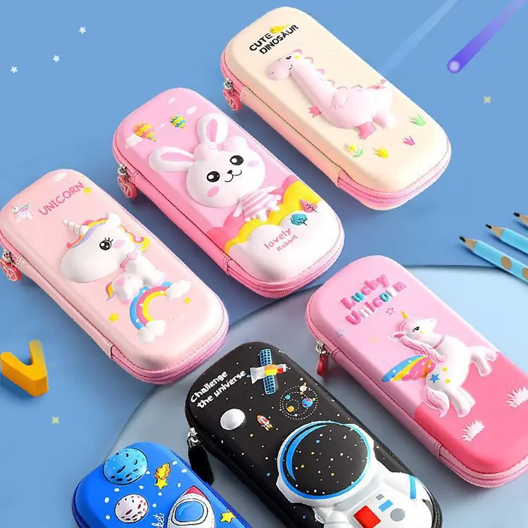 POSH DREAMS  Customizable pattern logo large capacity 3d eva cloth cartoon pencil case canvas pu pencil pouch