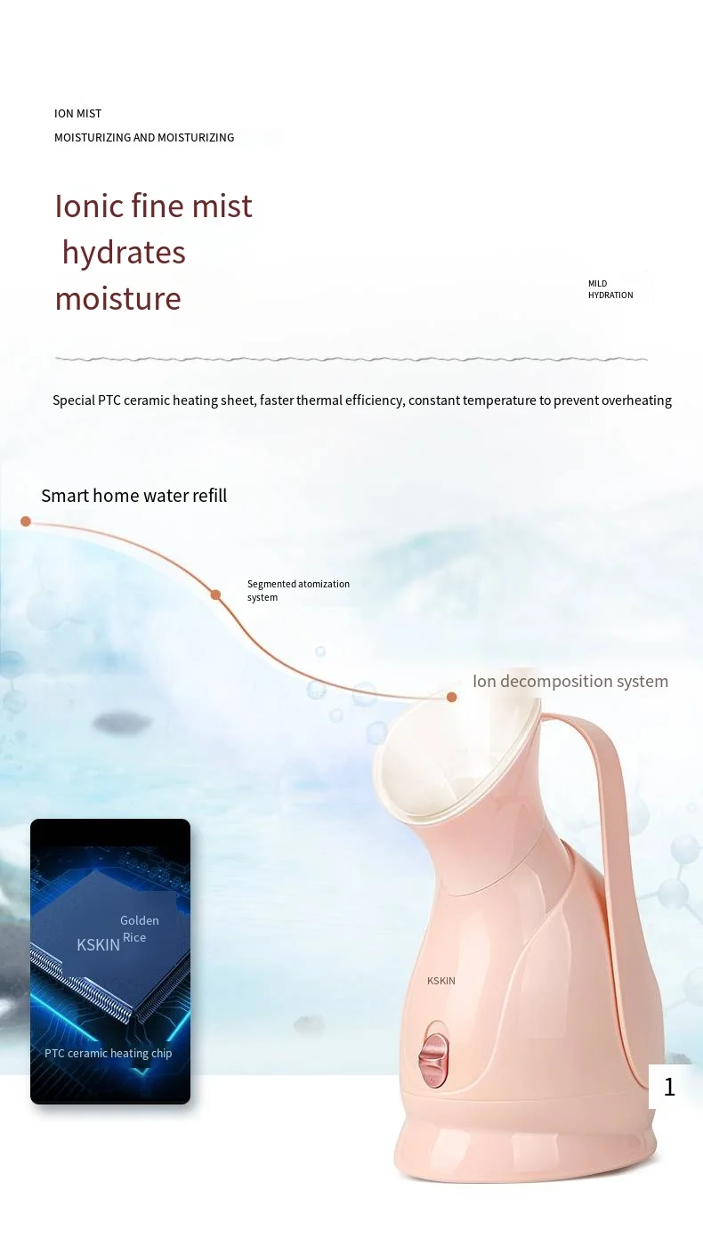 Face Steamer with Deep Moisturizing Skin Care Ionic Thermal Facial Steamer Electric Nano Mist Sprayer Steamer Facial