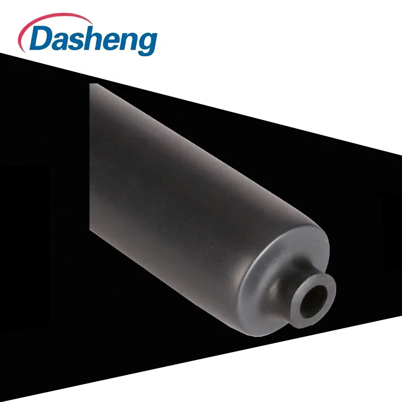 Black Factory supplier PE material high shrink ratio Medium wall heat shrink tube with glue for Insulation