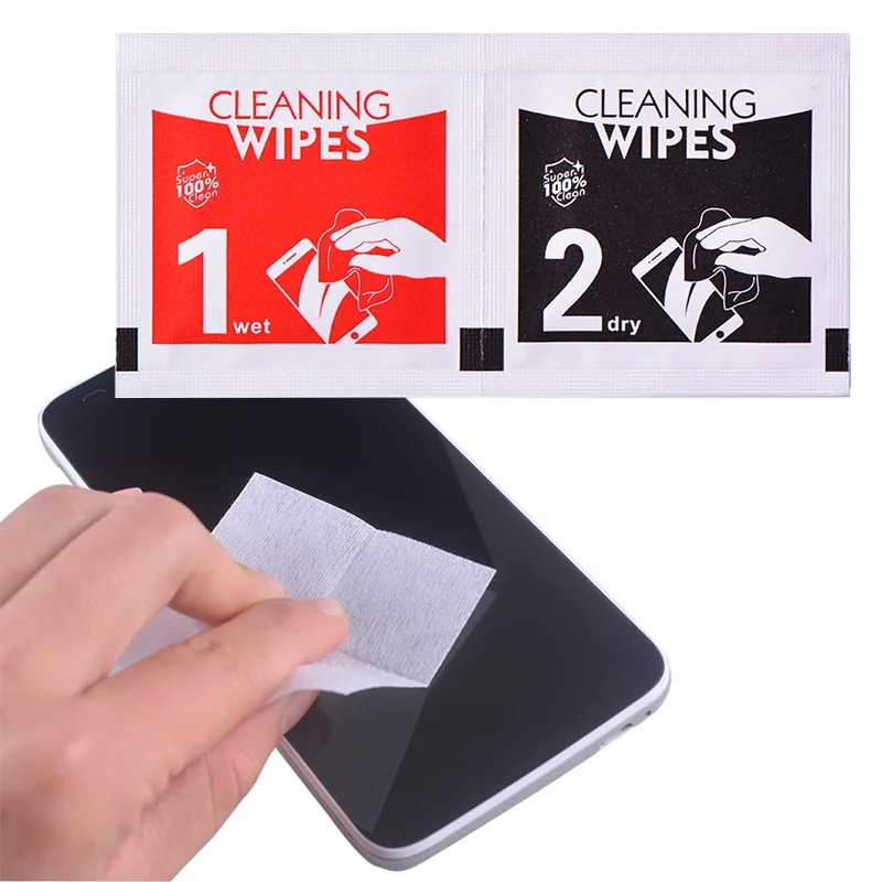 Dust-free Wipe Phone Protector Installation Wet Cloth Mobile Screen Cleaning Wipes