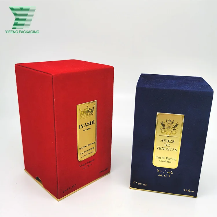 Luxury Custom Dust Prevention Velvet Flocking Hand Made Cardboard Gift Box 50ml Perfume Bottle Packaging