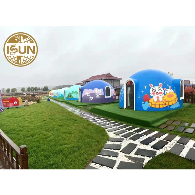 Sandwich panels easy assemble prefab FRP Mars dome houses with excellent 5CM Polyurethane insulation for home