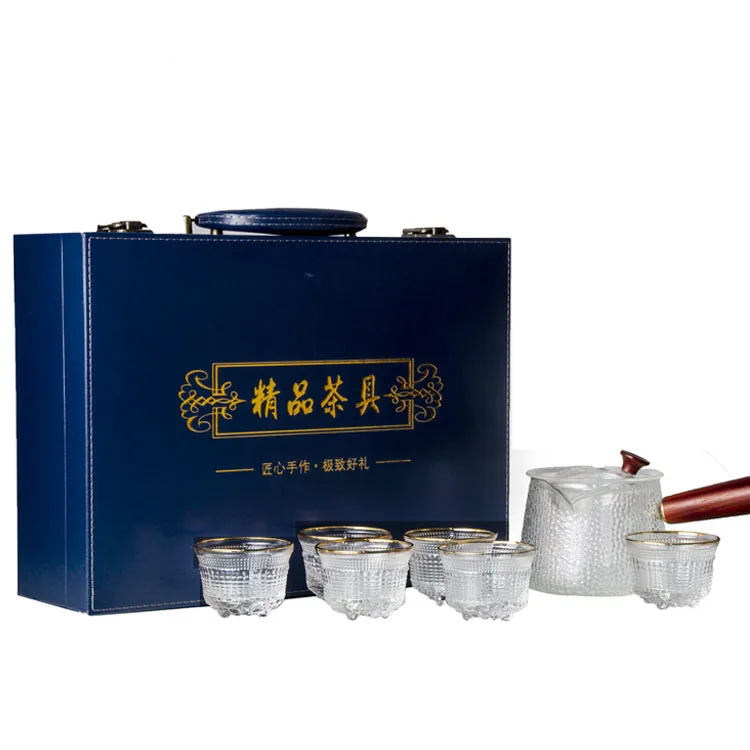 Glass exquisite tea set gift Kung Fu tea set family gift G201- three feet ethiopian
