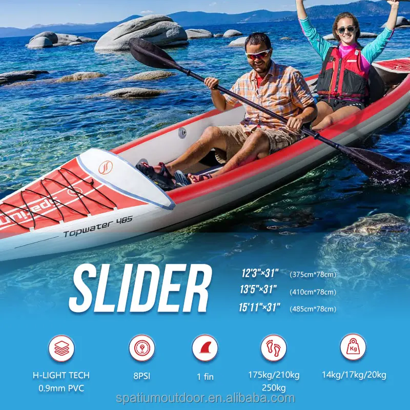 Spatium New arrival inflatable drop stitch kayak 2 person Anti-leakage of three chambers for sale