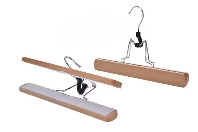 Multi use custom color white wooden trouser pants hanger jean hanger, hangers for hair extensions