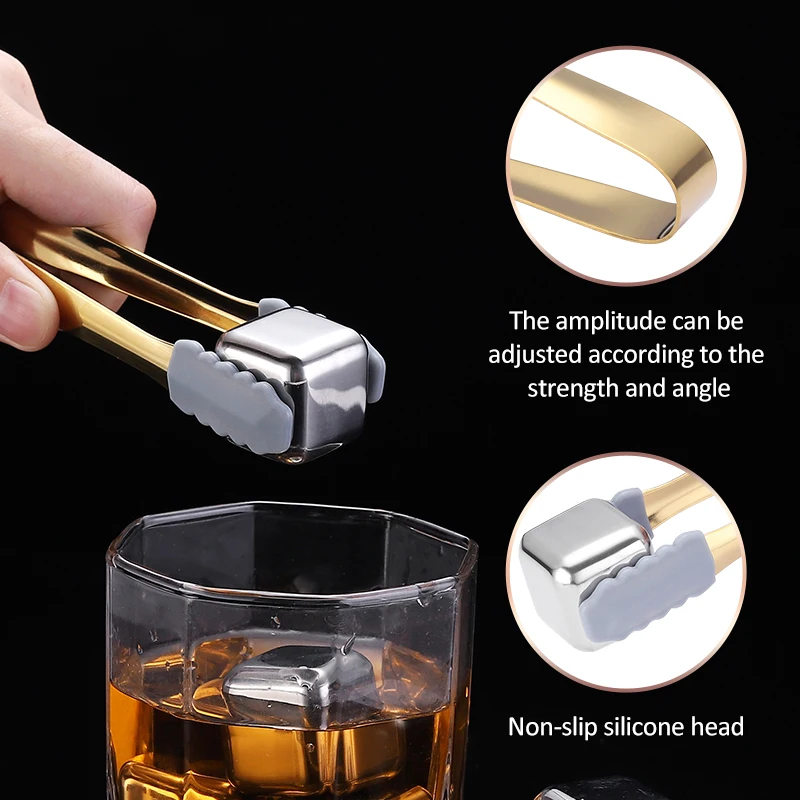 Wedding Party Sweet Candy Food Clip Cube Sugar Tongs Stainless Steel Ice Tongs With Silicone Tip