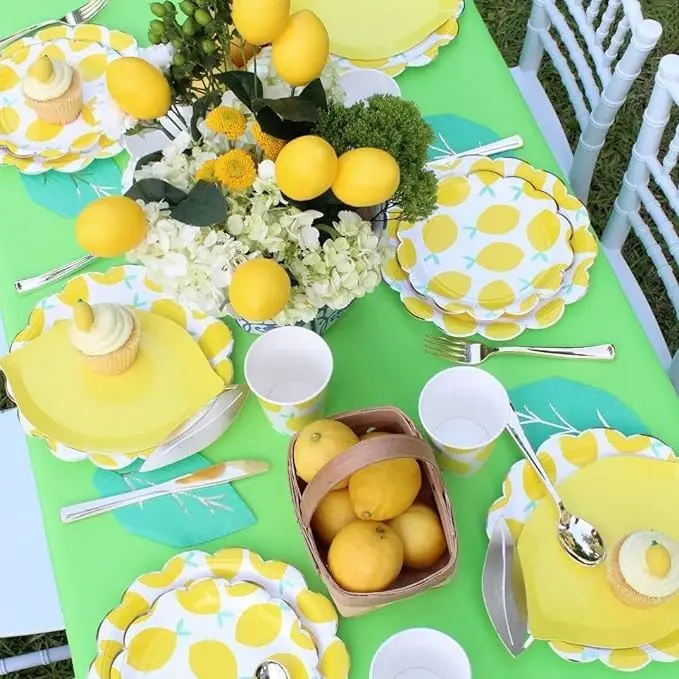 Customize Special Shaped Baby Shower Birthday Party Table Decoration Party Tableware Set Disposable Paper Plates