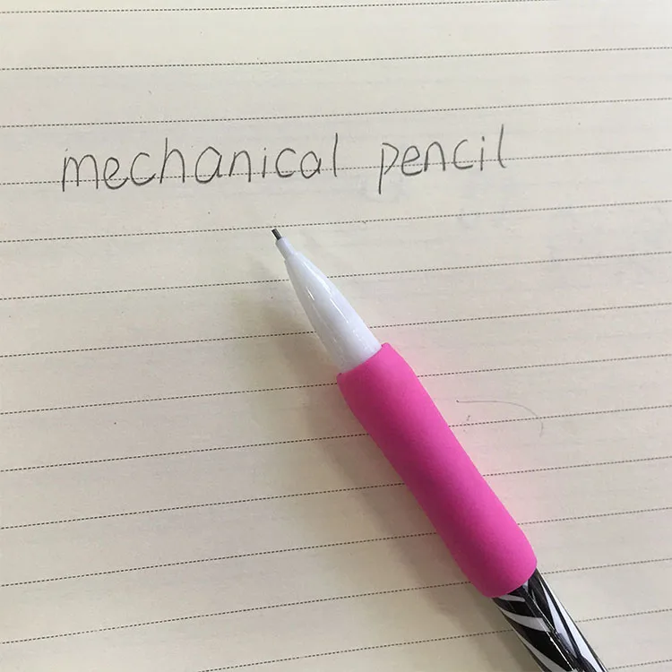 Custom Plastic 0.5mm or 0.7mm automatic mechanical pencil with soft rubber grip for school students