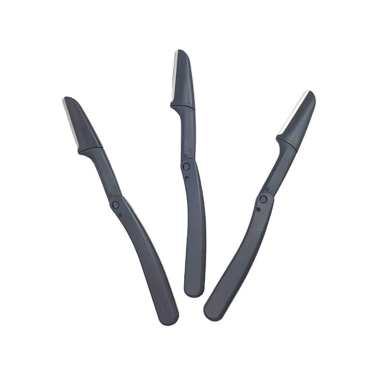 High quality black eyebrow trimmer with stainless steel blade Plastic handle manual Eyebrow knife