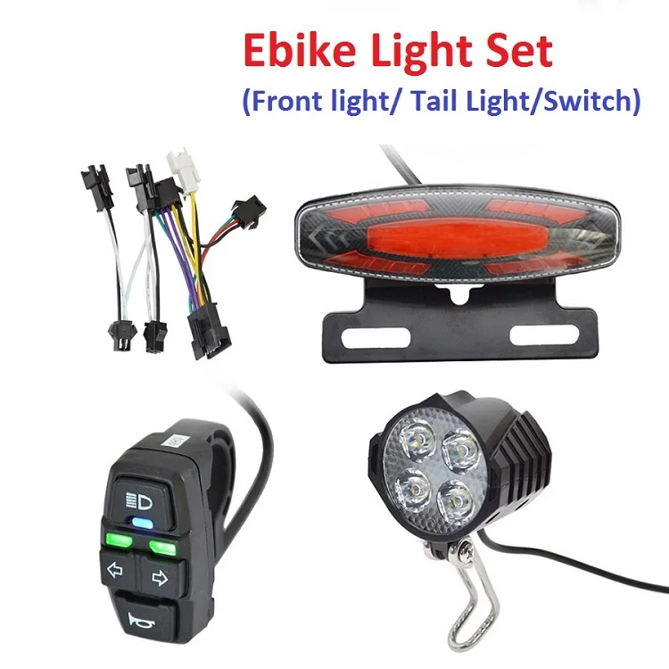 Ebike Front Brake Rear Light Set For  Battery Contain Horn Headlight Switch And With Ebike Turn Functional Tail Light