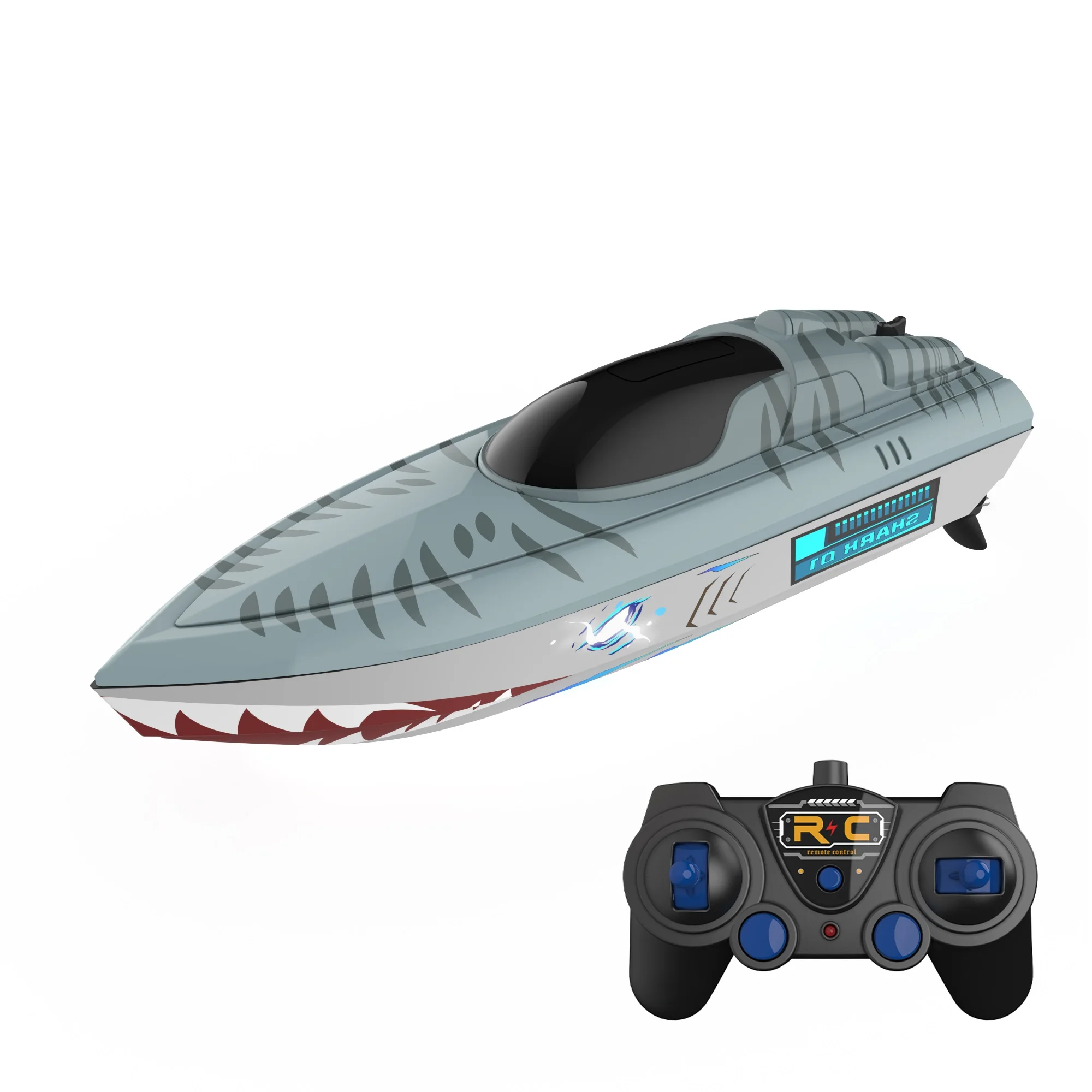 Flytec 2.4G V555 Electric Boat Motor Remote Control Boat Motor Boat Last For 1 Hour Playing Cool Lights 14+ Ages Kids Toys