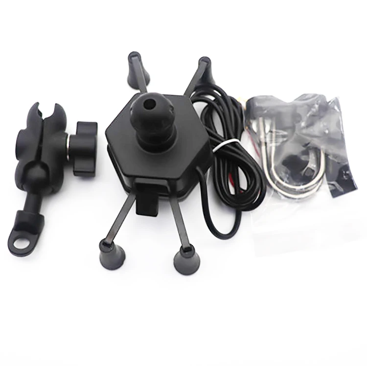 Factory Wholesale 4 Claw 12-24V Bicycle Motorcycle Mobile Mount Stand Phone Holder