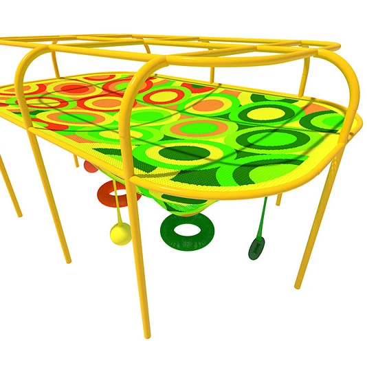 
hand knitted climbing island rope net of recreation equipment 