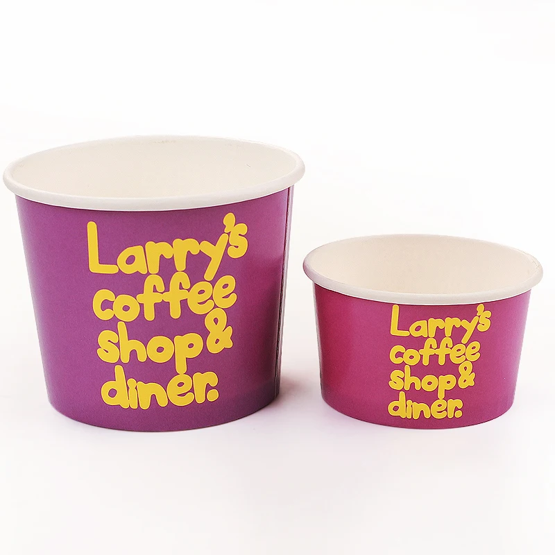 Custom printed disposable Ice Cream Paper  Packaging Container