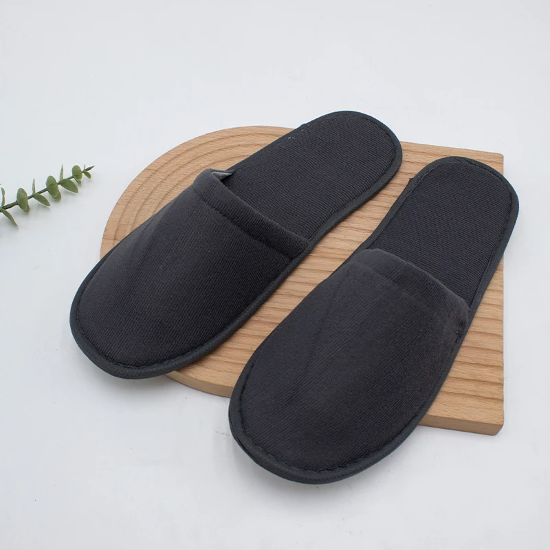 Spa Hotel Slippers Wholesale Indoor Disposable Velour Slippers Custom Cheap Guest