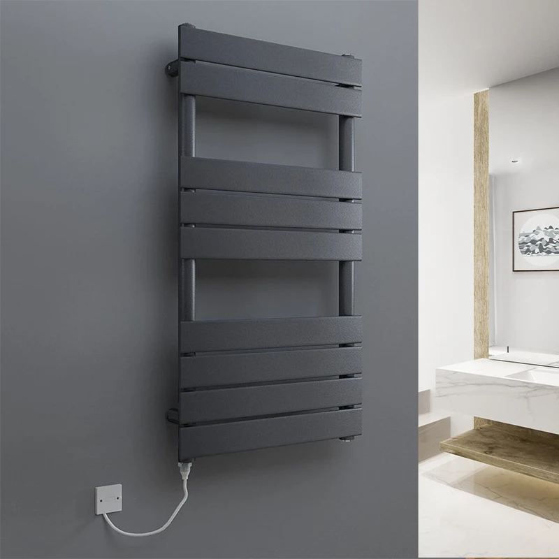 hotel bathroom Black Towel Rails heated electric towel radiator towel warmer drying rack