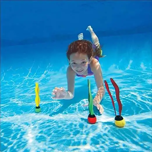 Kids Dive Toys Underwater Swimming Game Set Seaweed Shape Diving Treasure Hunter Game Outdoor Summer Pool Water Toys for Kids