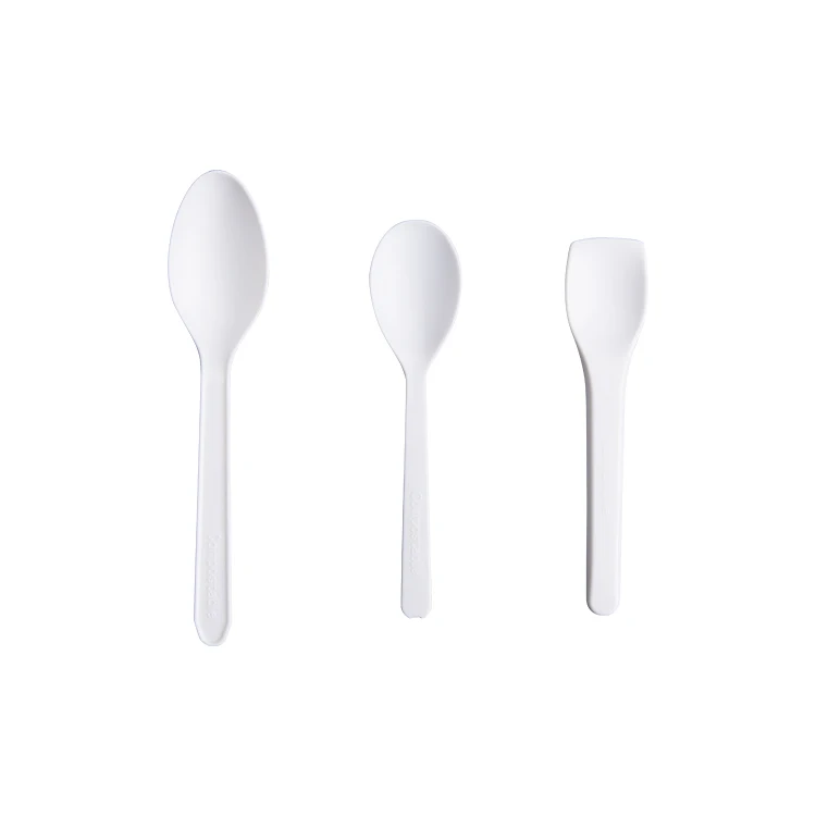 100% Compostable Disposable PLA/CPLA Cutlery Plastic Cutlery Set Disposable PLA Spoon