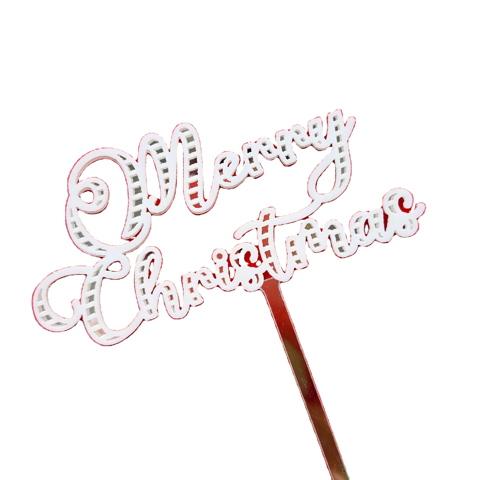 RTSIE-246 для рождественского кекса, украшенные Рождественская трость двойной Счастливого Рождества акриловые торт вставить карту