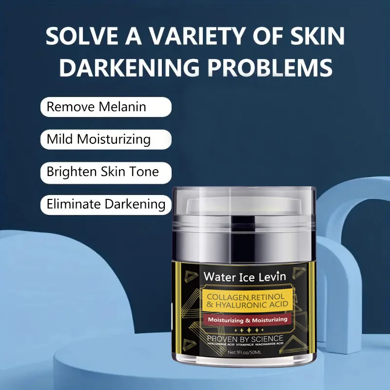 Anti wrinkle facial and neck moisturizer contains hyaluronic acid and retinol but does not contain hydroxybenzoate