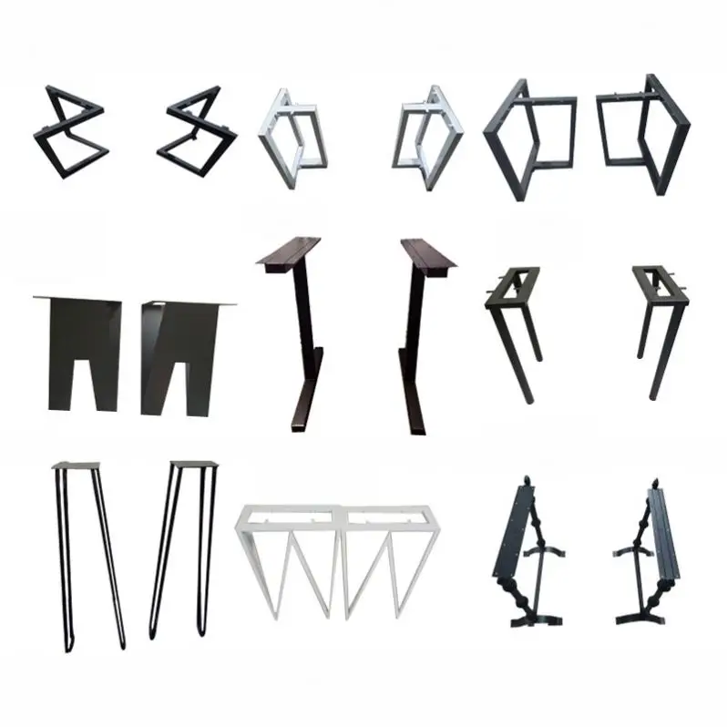 WEKIS Bespoke Office Table Frame Black Gold Metal Cast Iron Industrial Steel Restaurant Brass Desk Dining Table Base Legs