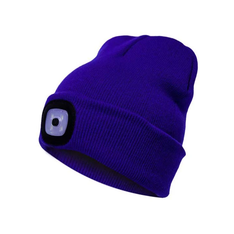 Custom Winter Sporting Hats Cap with LED Light, Hats Cap for Gift Beanie Knitted Outdoor Activities, Winter Season 100% Acrylic