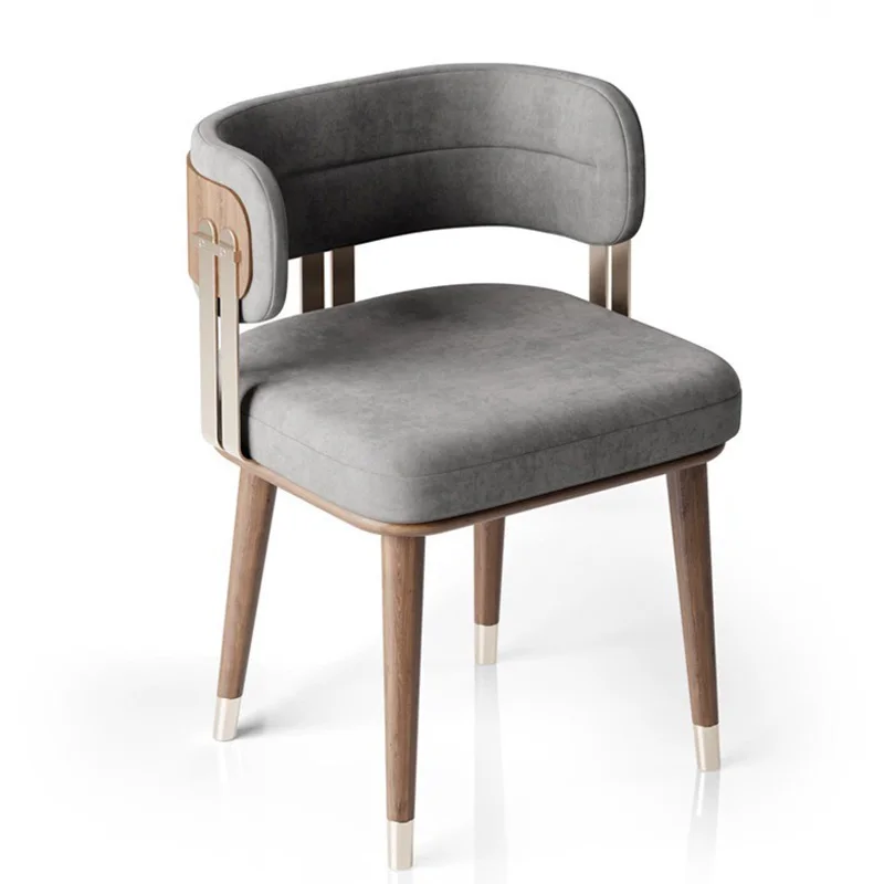 Indoor Modern Luxury Hotel Room 4 Chairs Set Fabric Dinning Wood Chairs Furniture Nordic Style Dining Chair For Restaurant