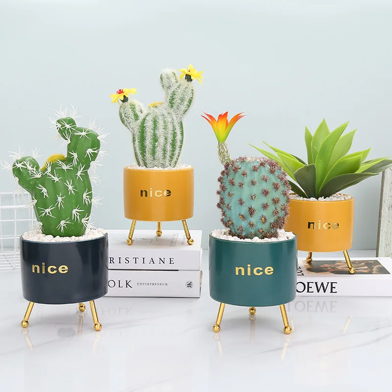 Wholesale home decor indoor desktop artificial succulent cactus plant