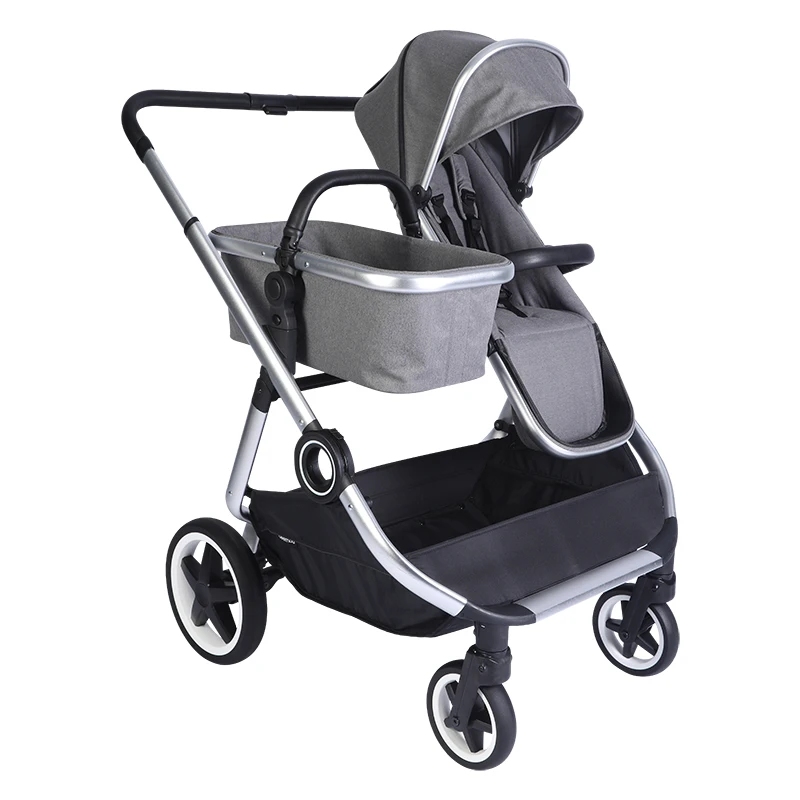 Customized Design Child Hinged Handle Aluminum Frame Twin Stroller Double Seat