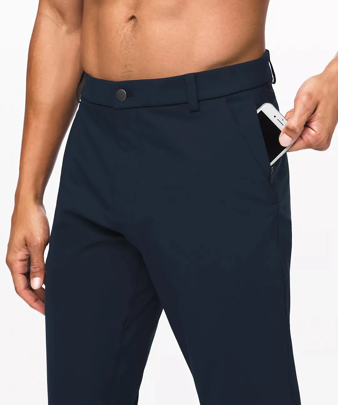 Custom cotton spandex leisure men casual pants street wear pants press button pocket side pockets  pants