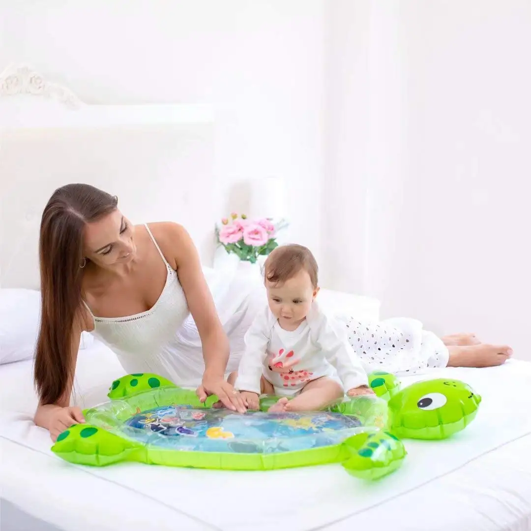 free sample baby toys turtle shapes baby tummy times waterproof inflatable non toxic gym activity kids baby water play mats