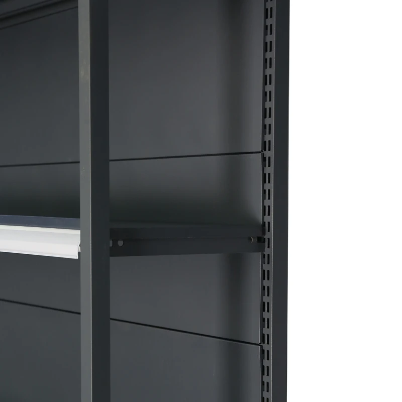 Supermarket Shelves Display Rack Casewood grain color customization single-sided wall frame bracket two-end support