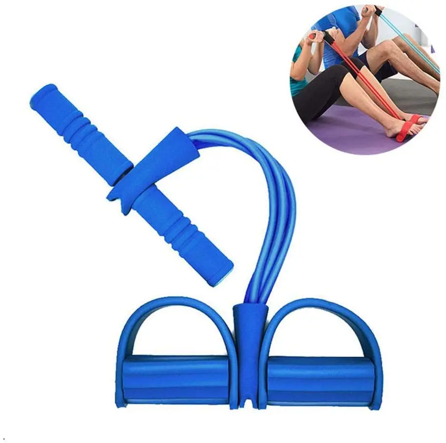Abdomen Expander Strength Trainer Elastic Abdominal Exercise Four-tube Pedal Pull Tensioner