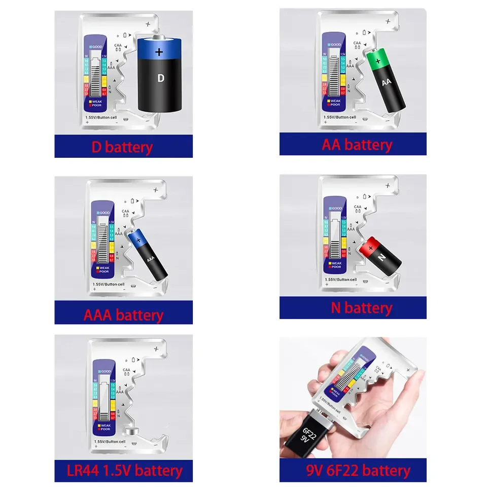Новый цифровой тестер аккумуляторных батарей ЖК-дисплей AA/AAA/9 В/1 5 В датчик емкости батареи измеритель диагностический инструмент