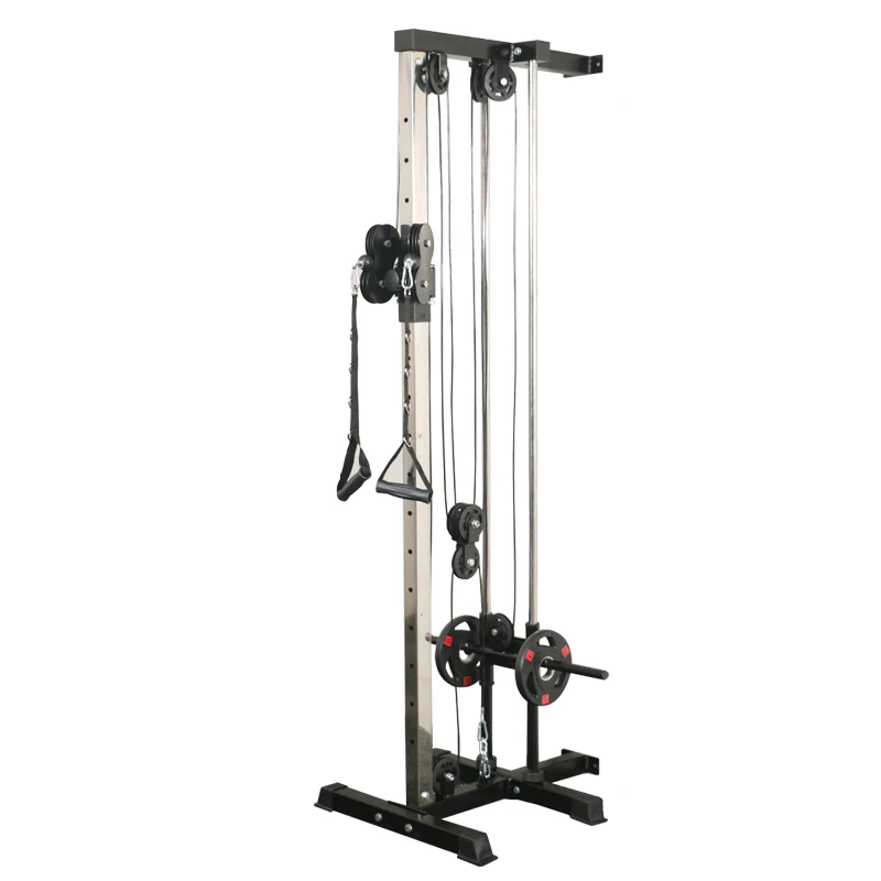 Adjustable Dual Pulley System Home Gym Wall Mounted Lat Pulldown Machine for Fitness Training and Plate Loaded Cable Station