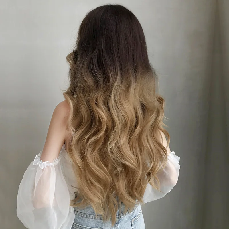 
Nable silk base long curly classic full quality 13x6 blonde bangs Mongolian afro kinky human hair clip in hair extension for bla 