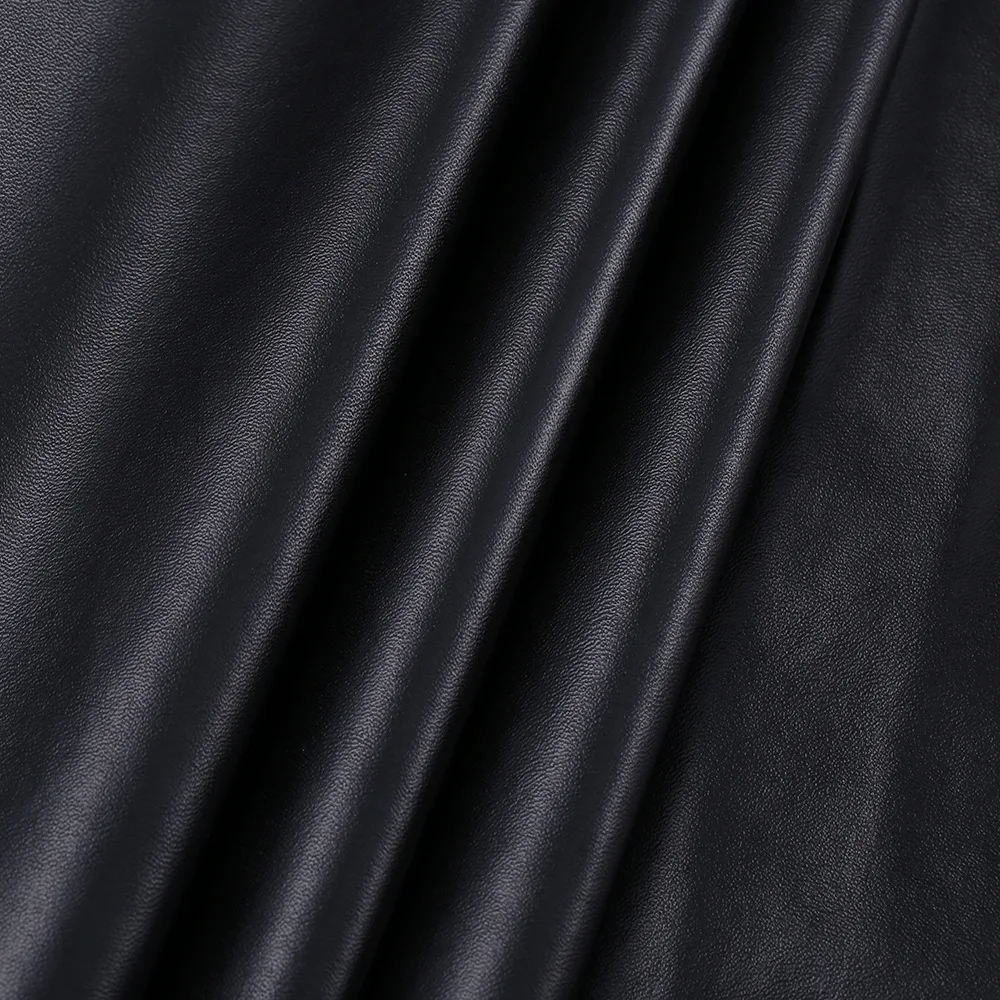 Soft Suede Back Stretch 0.6 mm Embossed Nappa Faux Synthetic PU Leather Fabric for Clothing Clothes Dress Pants Gloves Legging