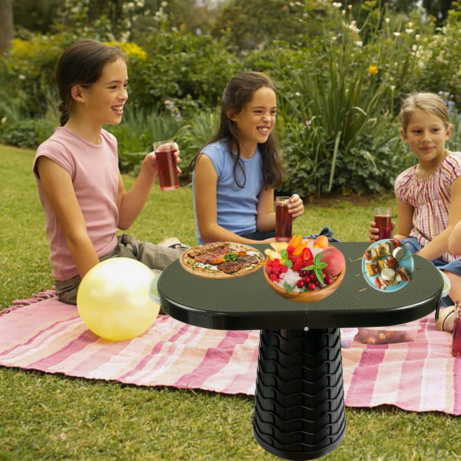 Outdoor camping folding stool plastic telescopic foldable table portable simple adjustable picnic chair