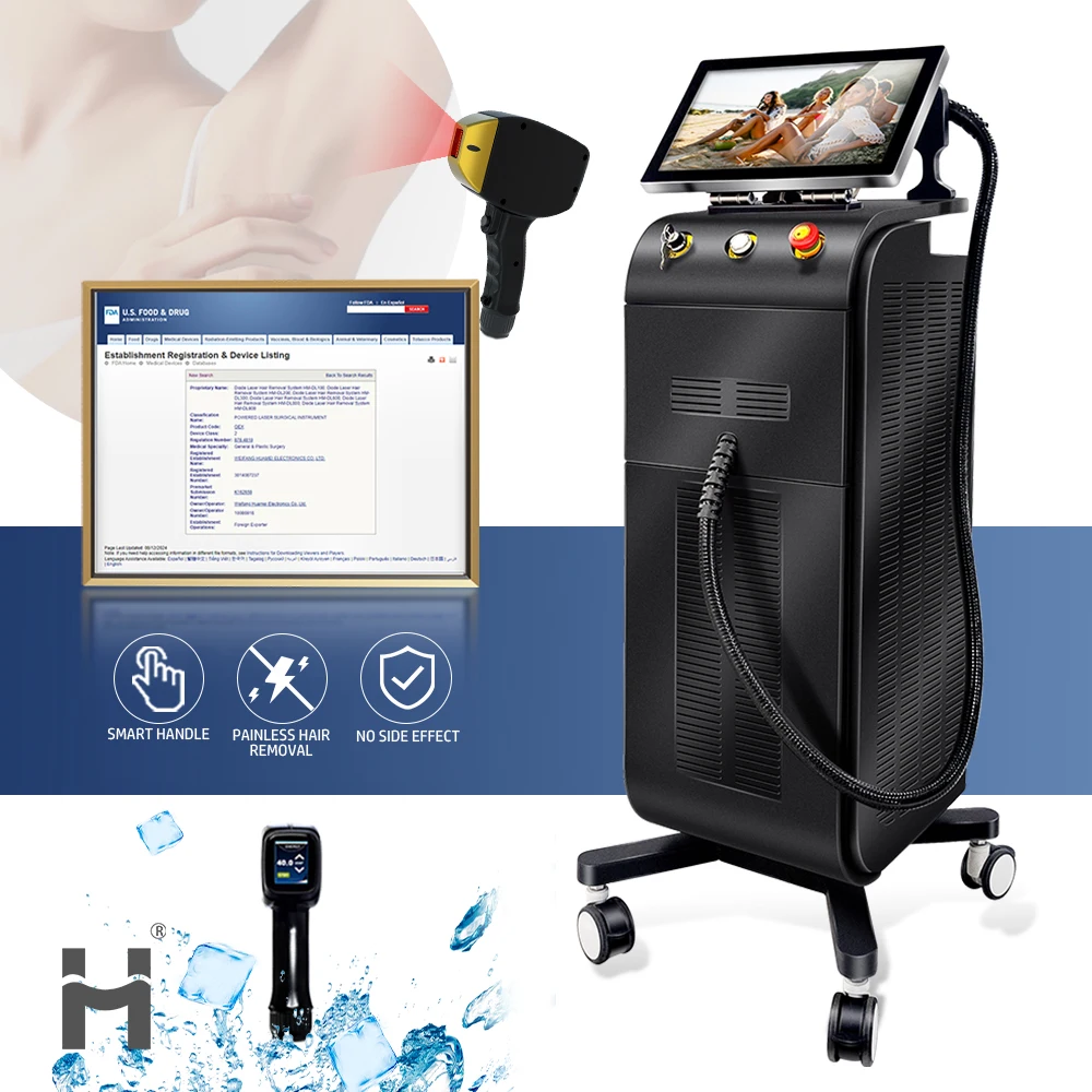 Ice Titanium 810nm 808nm Hair Removal Permanent Alexandrite Laser 755nm 808 1064 Diode Laser Hair Removal Machine
