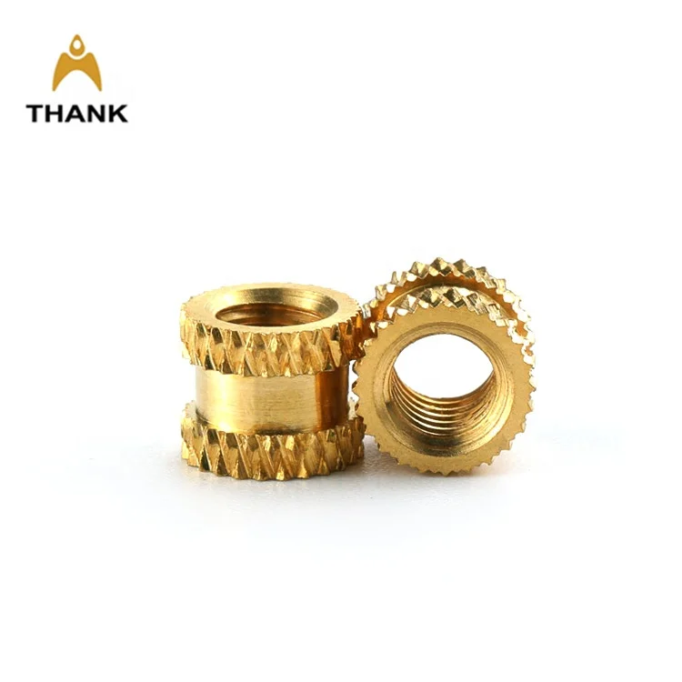 Custom size M1.6 M2 M2.5 M3 M3.5 M4 M5 M6 M8 knurling through hole knurled threaded brass insert nuts for plastic