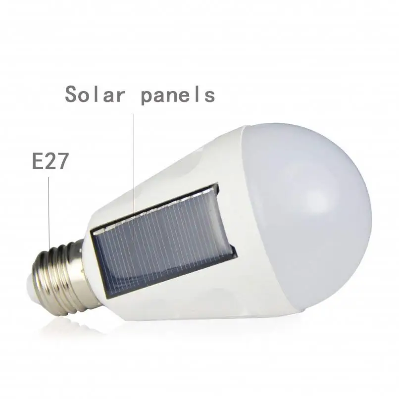 Солнечная светодиодная лампа 7W 14LED лампочка Портативный солнечной лампы аварийного освещения E27 база для кемпинга Туризм палатки Солнечный сарай в закрытом помещении и на открытом воздухе использования