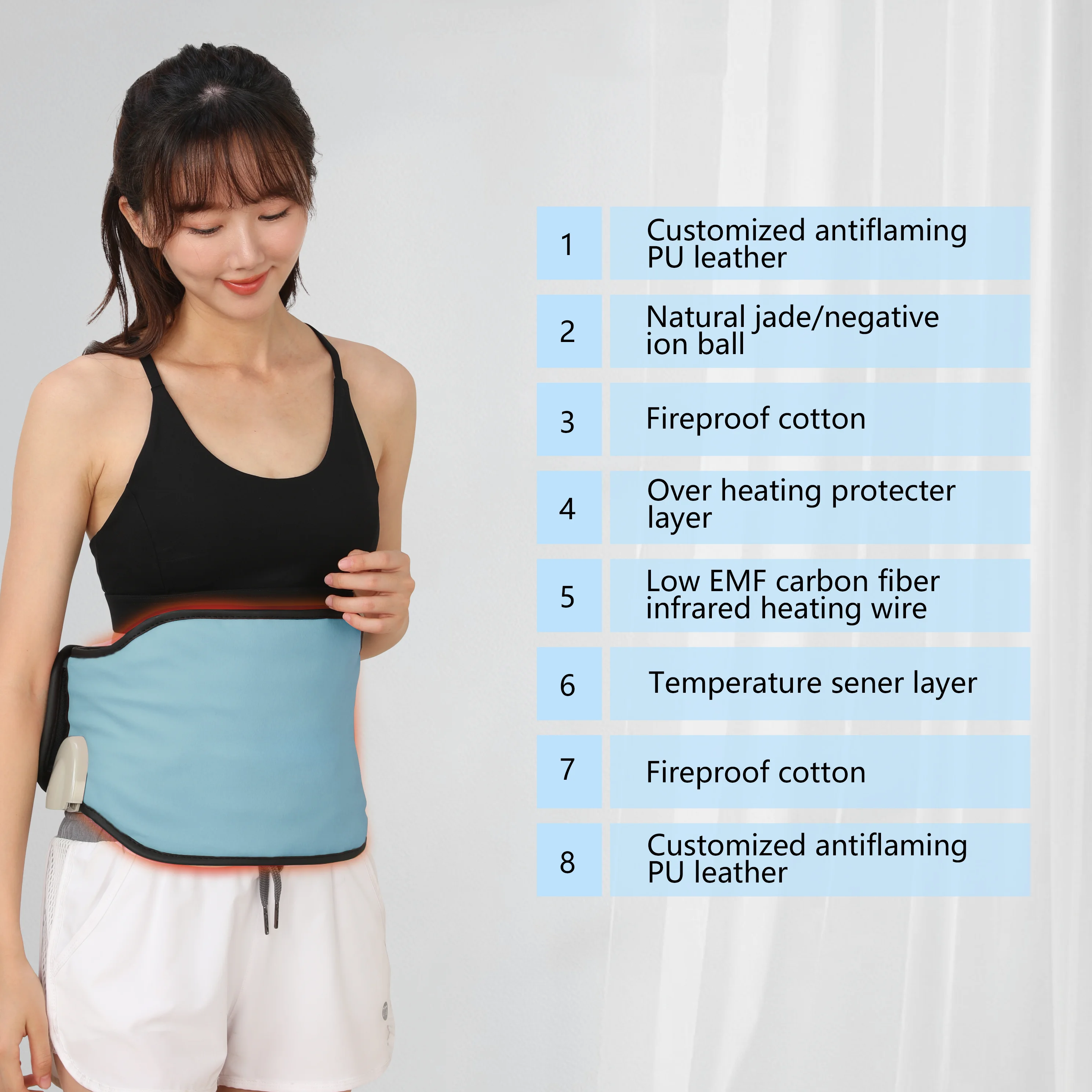 2023 Best selling products PEMF Far infrared heating belt infrared belly waist trainers