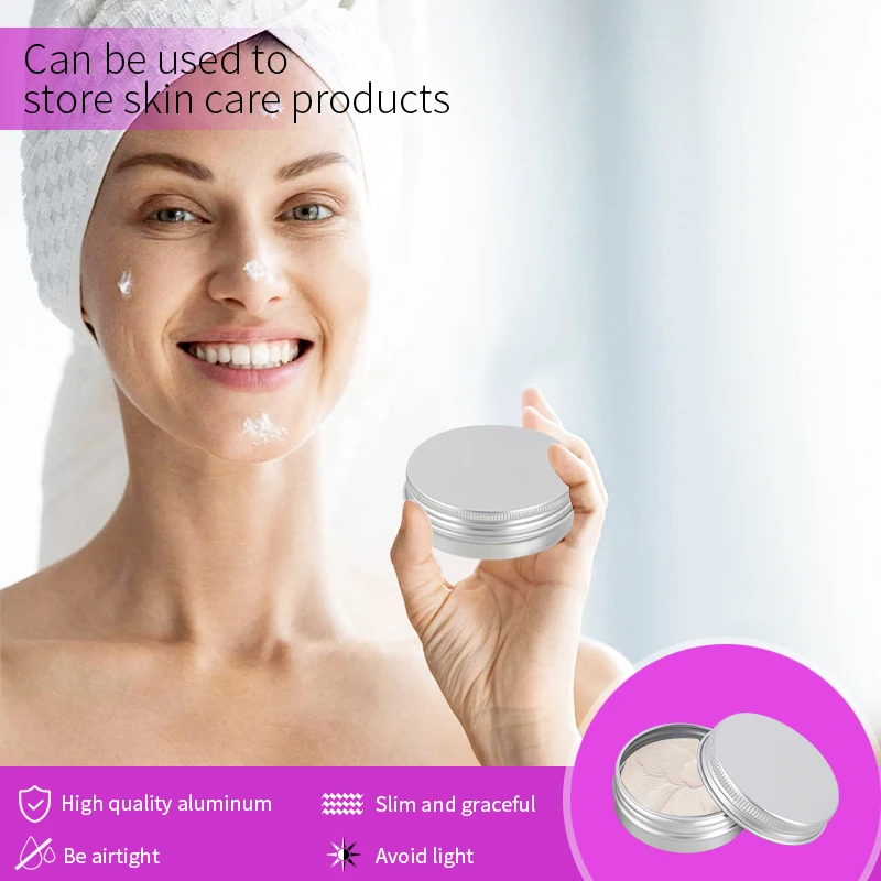 RTS 1oz 30ml Twist Top Cosmetic jar Luxury Round Silver Black Gold Metal Face Eye Cream Lip Balm Aluminum Tin Cans Canister