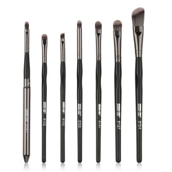 MAANGE Private Label Elegant brush 7pcs Custom Black Lip Angled Foundation Concealer Eyeshadow Eye Shadow Makeup Brush Se