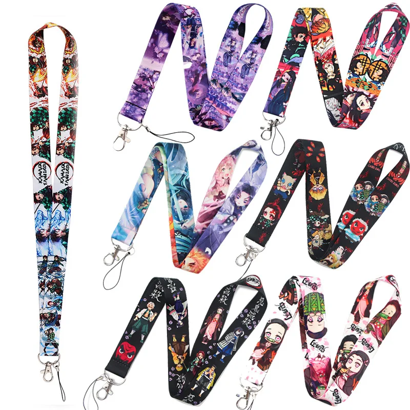 71 Styles DBZ Goku Lanyards Keychain Anime Demon Slayer Jujutsu Kaisen Luffy Hanging Rope Polyester Anime Phone Strap Lanyard