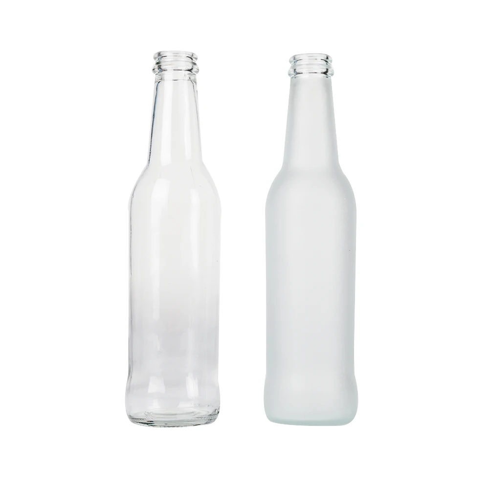 Wholesale Retail Clear Glass Bottle For Cola /Cocktail 275ml Glass Soda Water Bottle With Crown Cap